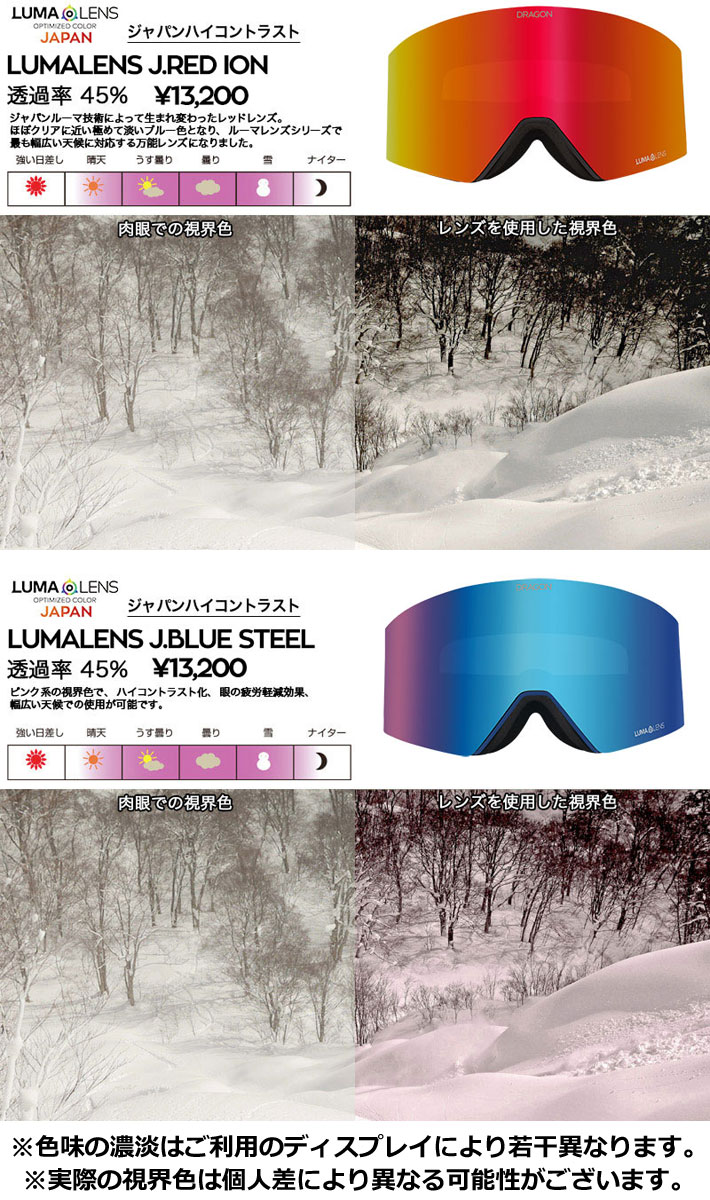 DRAGON ゴーグル スペアレンズ ドラゴン スノーボード RVX アールブイエックス [1K62～1K66] JAPAN LUMALENS スノー  ゴーグル SNOW SPARE LENS