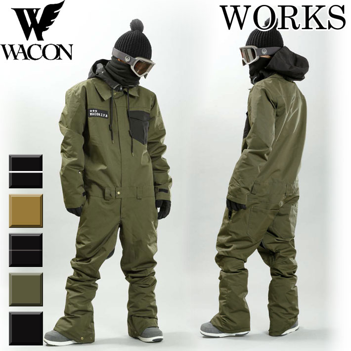 23-24 WACON ワコン WORKS スノーボードウェア メンズ つなぎ パンツ ジャケット ワークス パンツ スノボ パンツ ウェア 2023  2024