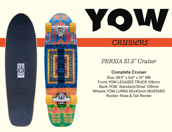 YOW SURFSKATE ヤウ PERSIA 29.5インチ [8] サーフスケート CRUSIERS クルーザー ロングスケートボード  コンプリート サーフィン スケボー トレーニング 練習 日本国内正規品