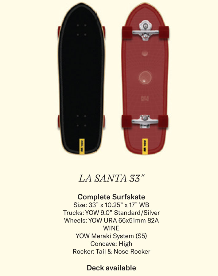 YOW SURFSKATE ヤウ LA SANTA 33インチ [29] サーフスケート MERAKI