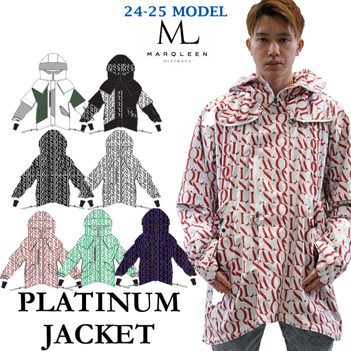 予約] 24-25 MARQLEEN PLATINUM JACKET MQ05001 マークリーン スノーボードウェア プラチナム ジャケット  ユニセックス [004／994／005／995／105／405／805]