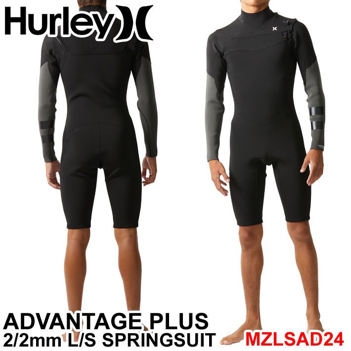 2024 Hurley ウェットスーツ ハーレー ロングスプリング ロンスプ [MZLSAD24] メンズ ADVANTAGE PLUS 2mm ×  2mm SHORT L/S SPRING SUIT CHEST ZIP チェストジップ アドバンテージ プラス サーフィン ウエットスーツ 日本正規品