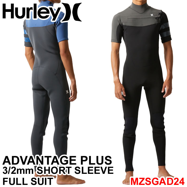 2024 Hurley ウェットスーツ ハーレー シーガル [MZSGAD24] メンズ ADVANTAGE PLUS 3mm × 2mm SHORT  SLEEVE FULLSUIT CHEST ZIP チェストジップ アドバンテージ プラス サーフィン ウエットスーツ 日本正規品